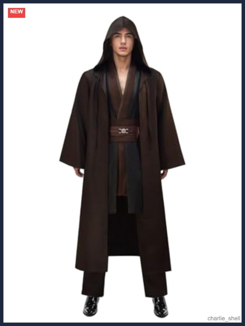 Men's Tunic Hooded Robe Costume Full Set Cosplay Halloween Linen Polyester PU